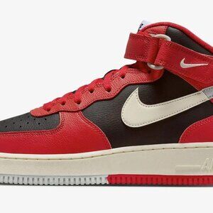 Nike Air Force 1 Mid '07 LV8 University Red Black Coconut Milk Men's Size 10.5